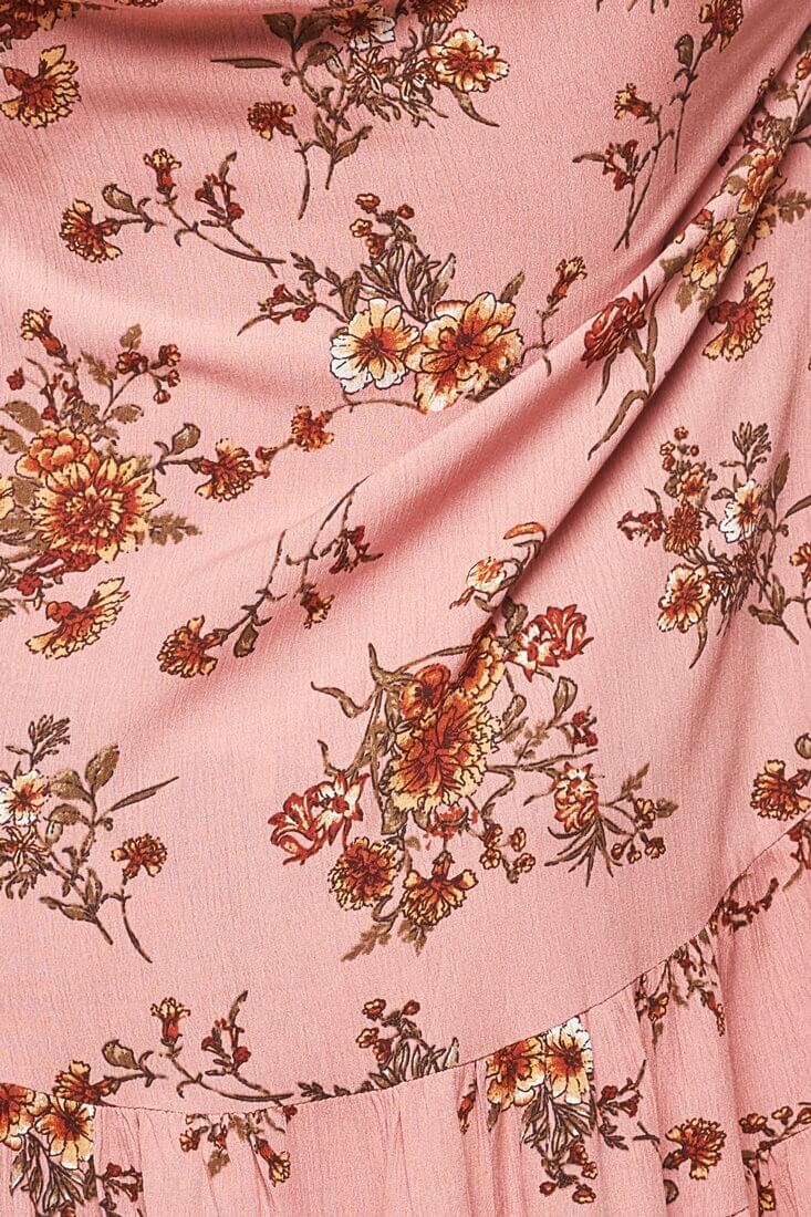 Joyce Floral Hippie Loose Fit Dress Rose