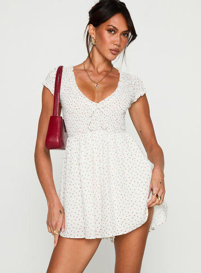 Sweet Talk Playsuit White Floral