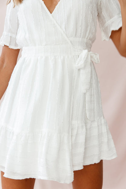 Rubi V-Neckline Wrap Dress White