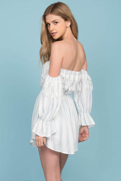 Milan Bell Sleeve Dress Blue
