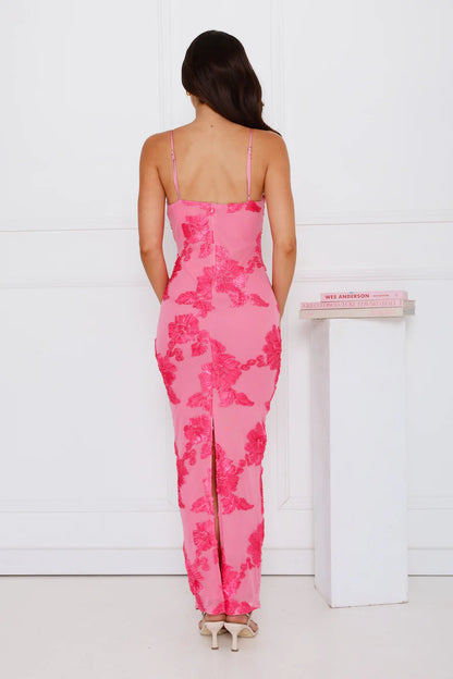 Estelle Mesh Maxi Dress Pink