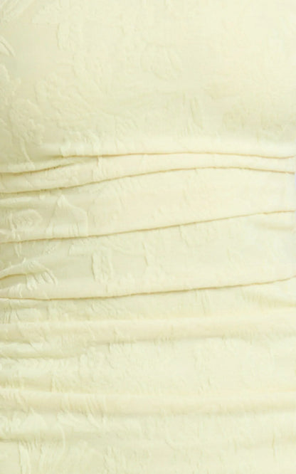 Kayrene Maxi Dress - Strapless Bodycon Dress in Butter Yellow