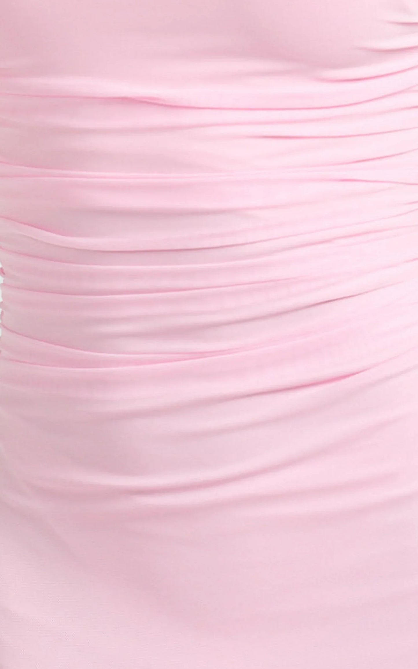 Judee Midi Dress - One Shoulder High Side Split Dress in Pink