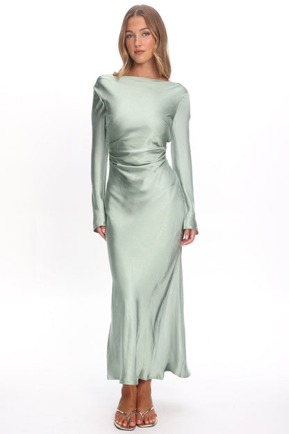 Loveland Cowl Back Midi Dress Sage