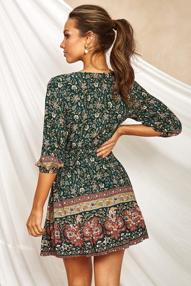 Hive Mind Dress Forest Green