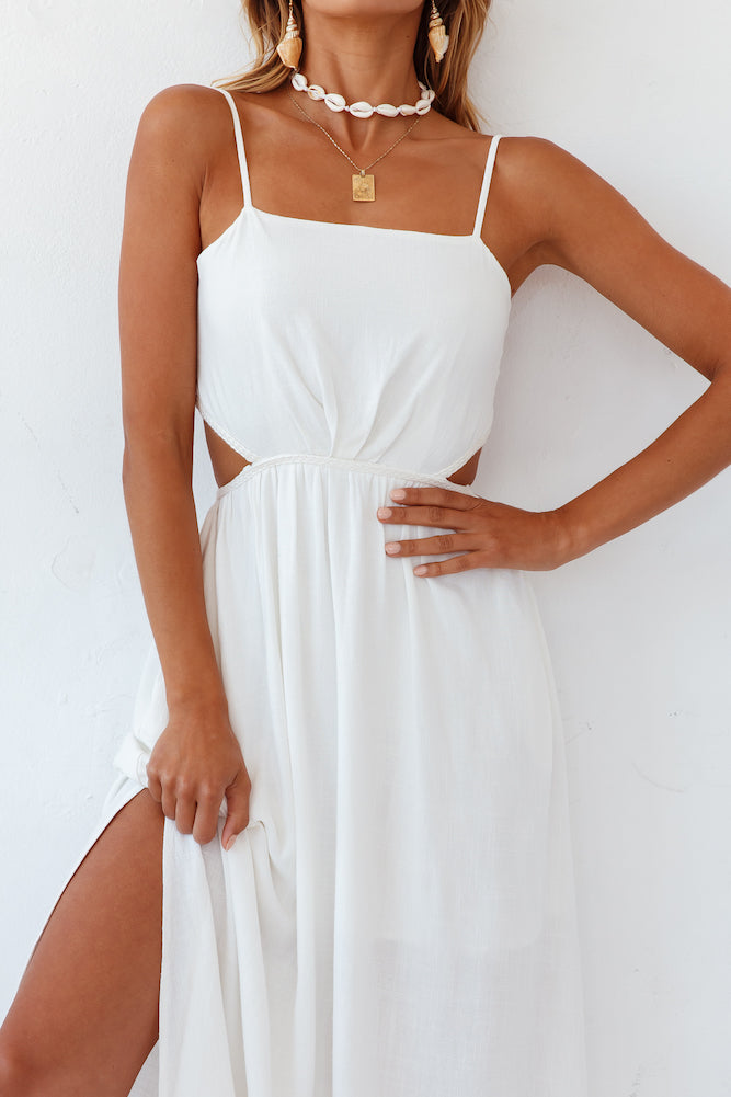 Sunny Afternoon Midi Dress White