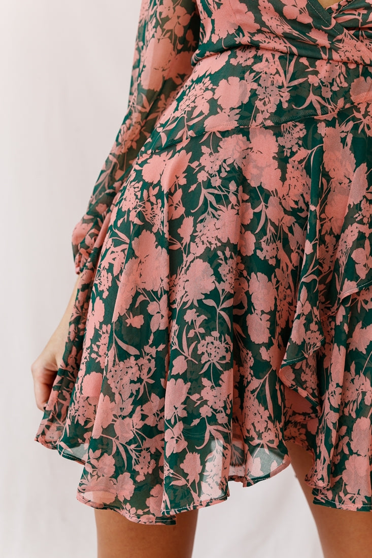 Wisteria Lane Long Sleeve Tea Dress Forest Green
